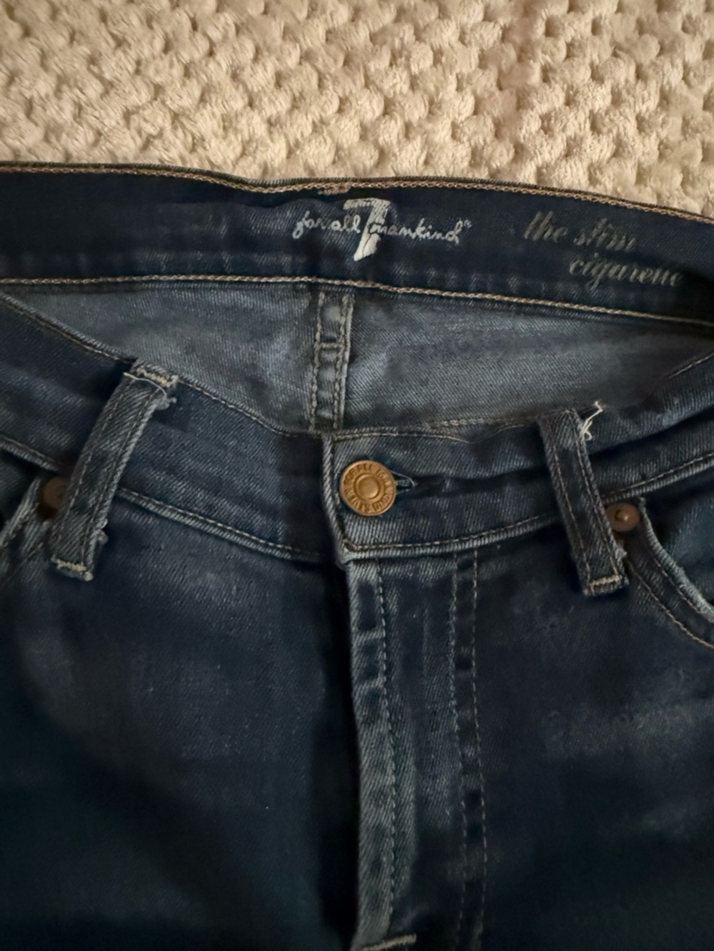 7 For All Mankind The Slim Cigarette Jeans Sz 25 - Picture 7 of 12